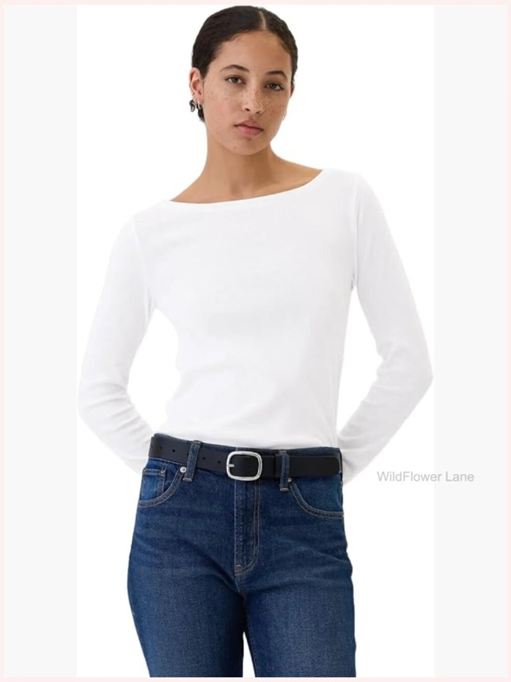 Long Sleeve Boatneck T-Shirt Regular Fit Cotton Modal